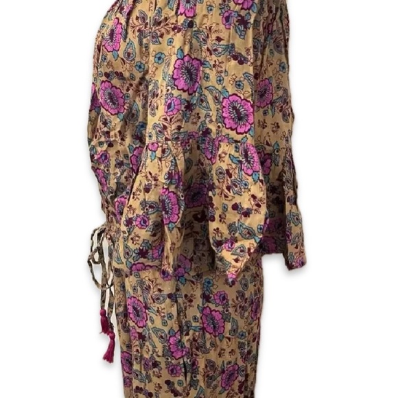 Anthropologie - Rags / Floral Boho Off Shoulder Bell Sleeve Jumpsuit NWT - Picture 9 of 15